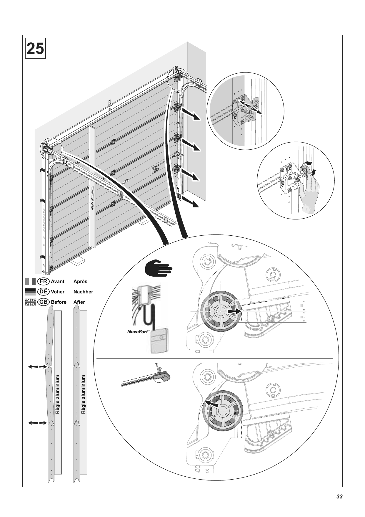 Notice Novoferm ISO 45 : supports de roulettes